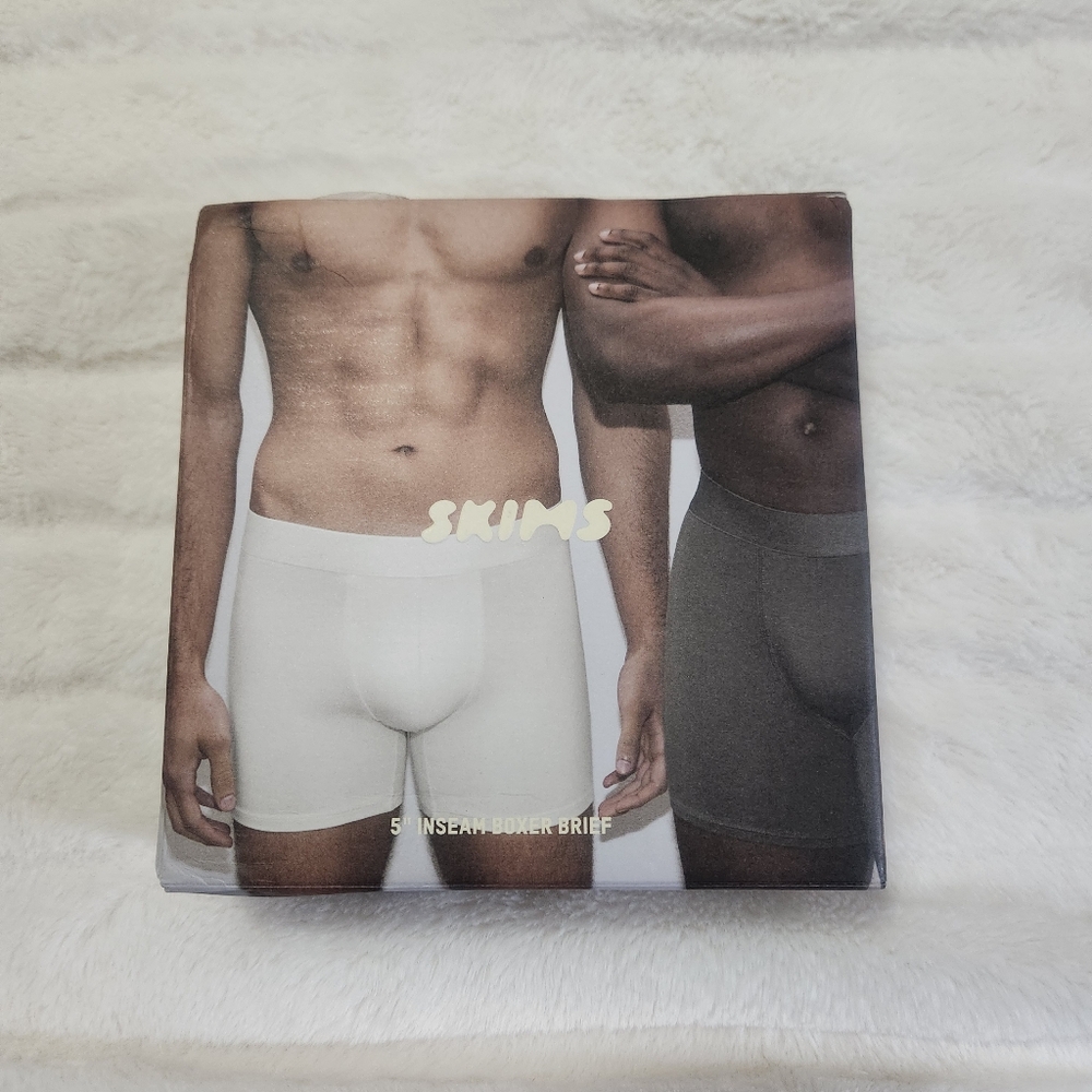 Skims Stretch Ultra Soft 5" Inseam Boxer Brief 3-Pack Size L New Modal Neutral
